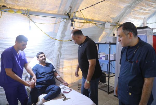 المستشفى الميداني الأردني جنوب غزة ينظم حملة للتبرع بالدم