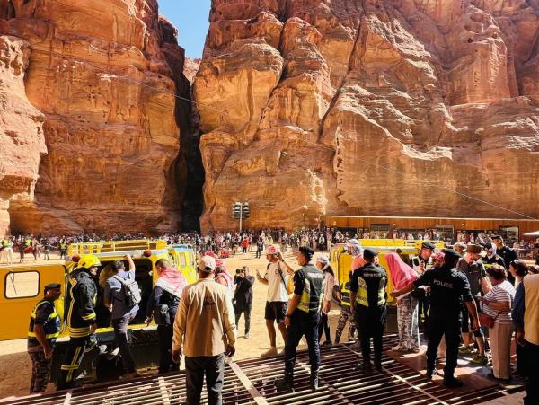 تمرين وهمي للتعامل مع السيول داخل الموقع الأثري في البترا