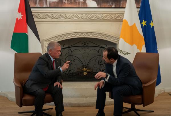 الملك للرئيس القبرصي: الأردن ماضٍ في حماية أمنه وسيادته