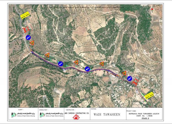 إرشادات مرورية لبدء توسعة طريق كفرنجة – وادي الطواحين
