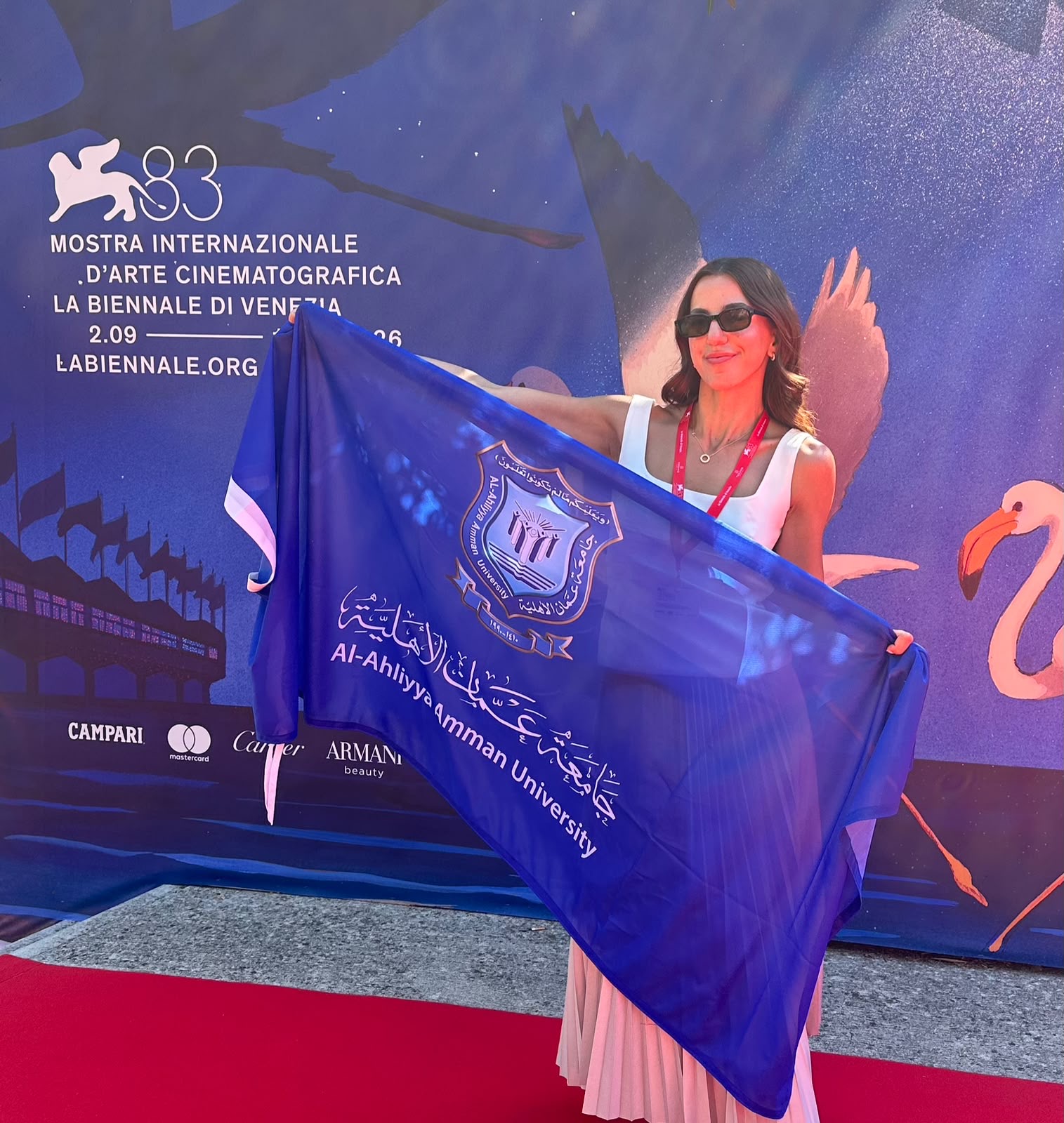طالبة عمّان الأهلية (كريستل حبشي) تشارك بلجنة تحكيم جائزة UNIMED 2026 بمهرجان البندقية السينمائي