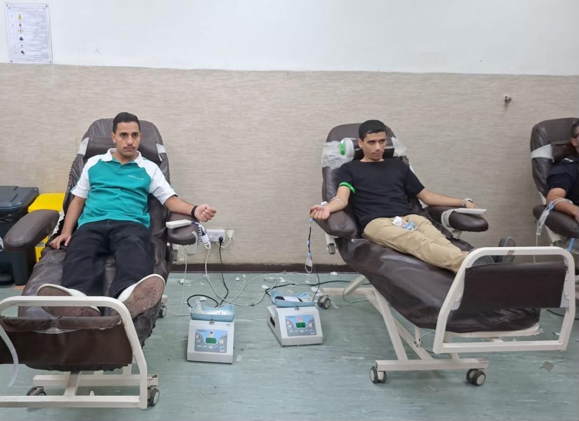 مرتبات الأمن الوقائي تنظم حملة تبرع بالدم لمريض سرطان